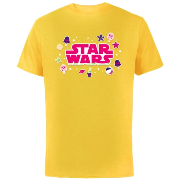 Star Wars Darth Vader Ice Cream Logo Summer Beach Vacation - Short Sleeve Cotton T-Shirt for Adults - Customized-Yellow