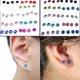 thumbnail image 2 of Pendientes hipoalergénicos yuxing 20 pares con incrustaciones de Diamantes de imitación color Azul código 83074, 2 of 5