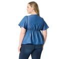 thumbnail image 3 of Jessica Simpson Women's Plus Oakleigh Baby Doll Peplum Top, Sizes 0X-5X, 3 of 5