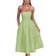 thumbnail image 1 of Vestidos de verano sin tirantes para el regreso a casa con bolsillos, corsé, línea A, midi, para fiesta de cóctel, vestidos de color verde salvia, 1 of 6