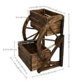 thumbnail image 5 of Sunnydaze 19" x 14.75" x 23.5" 2-Tier Charred Fir Wooden Wagon Wheel Plant Stand, 5 of 11