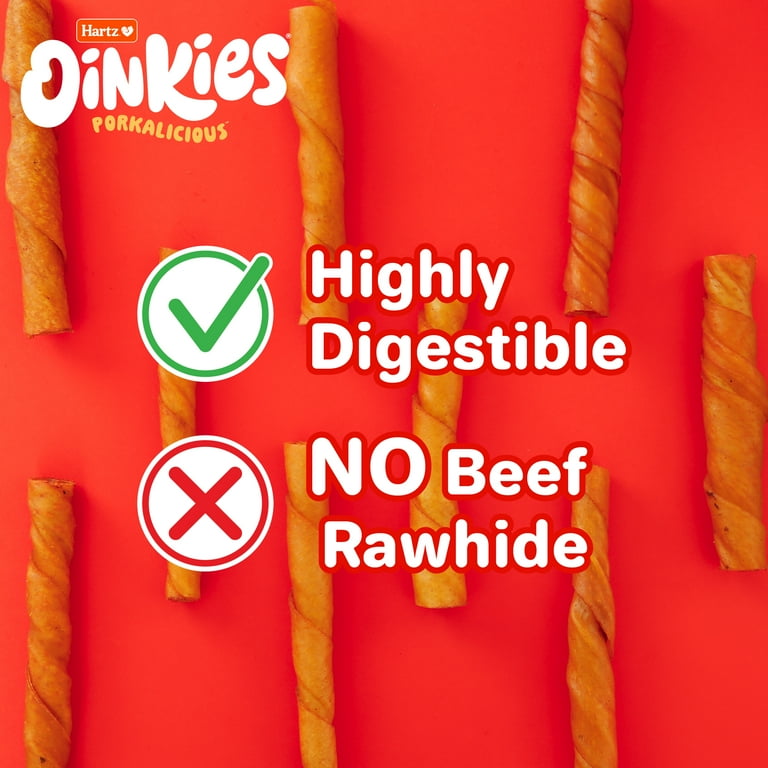 Hartz Oinkies Rawhide Free Pig Skin Twists Real Smoked Flavor Dog Treats 36.6oz 40 Count Walmart