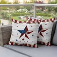 thumbnail image 4 of Independence Day Pillow Covers 2 Pack Vintage U.S. Flag Country Stars Wood Grain Pillowcase Waterproof Outdoor Throw Pillow Cover for Patio Garden Square Cushion 24”x24”, 4 of 9