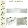 thumbnail image 5 of Miekor Furniture Retro Design TV Stand with Fluted Glass Doors for TVs Up to 78'', Practical Media Console with 2 Drawers and Cabinets, Elegant Entertainment Center for Living Room, White B3A583, 5 of 8