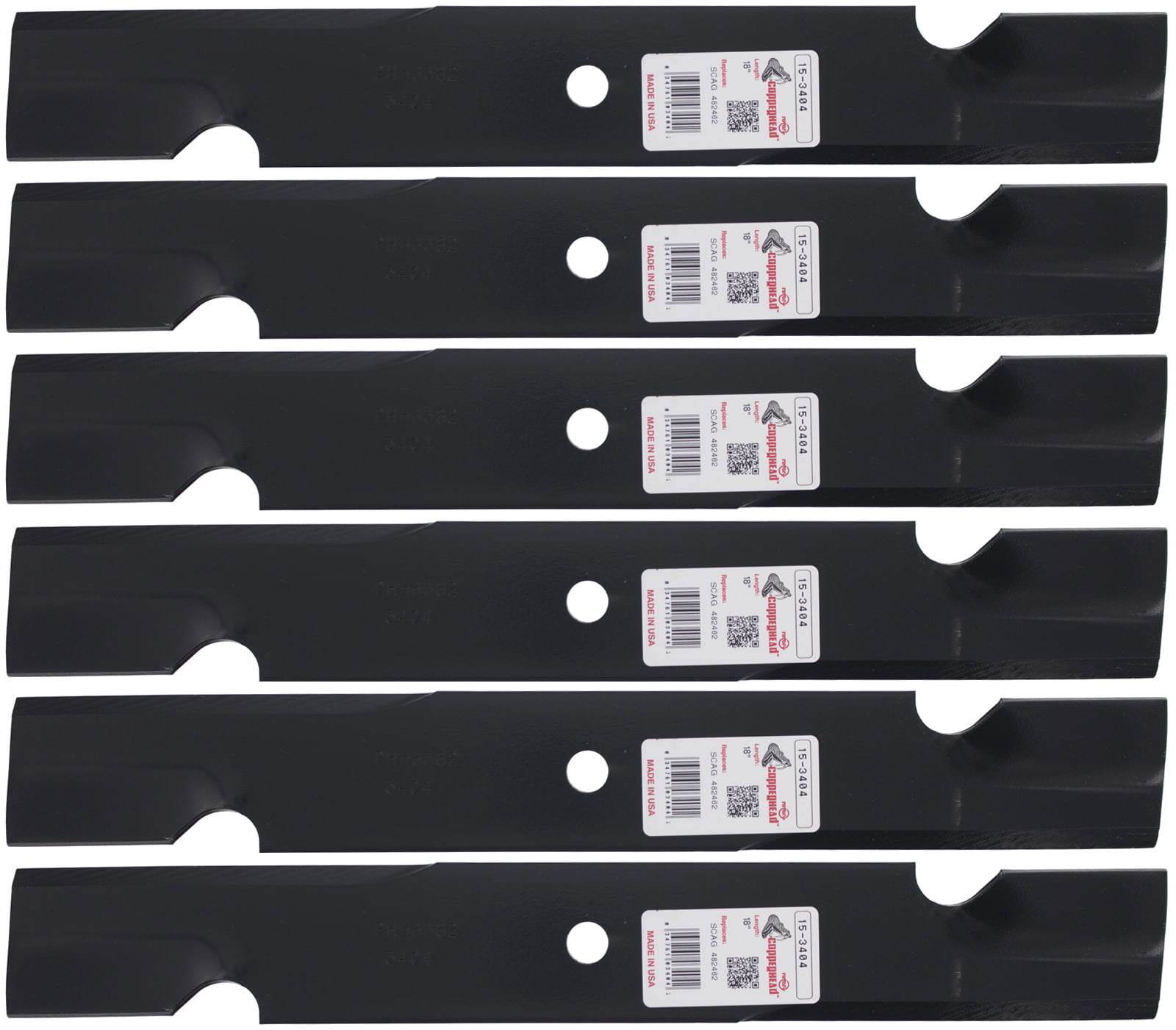 6 LAWN MOWER BLADES For 52" SCAG 482878 48108 481707 482462 HEAVY DUTY NOTCHED 