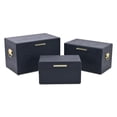 thumbnail image 4 of Sable Set of 3 Trunks with Gold Handles - Navy Blue, 4 of 12