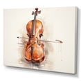 thumbnail image 2 of Designart "Rich Brown Cello Contour I" Music Wall Art Prints, 2 of 7