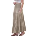 thumbnail image 4 of INSPIRE CHIC Summer Maxi Skirts for Women 2026 Elastic High Waist Swing A Line Beach Skirt with Pockets S Khaki, 4 of 5