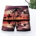 thumbnail image 3 of sunsanly Men Beach Shorts Drawstring Loose Casual 3D Design Soft Keep Cooling Polyester Coconut Tree Pattern Men Summer Shorts Beachwear, 3 of 7