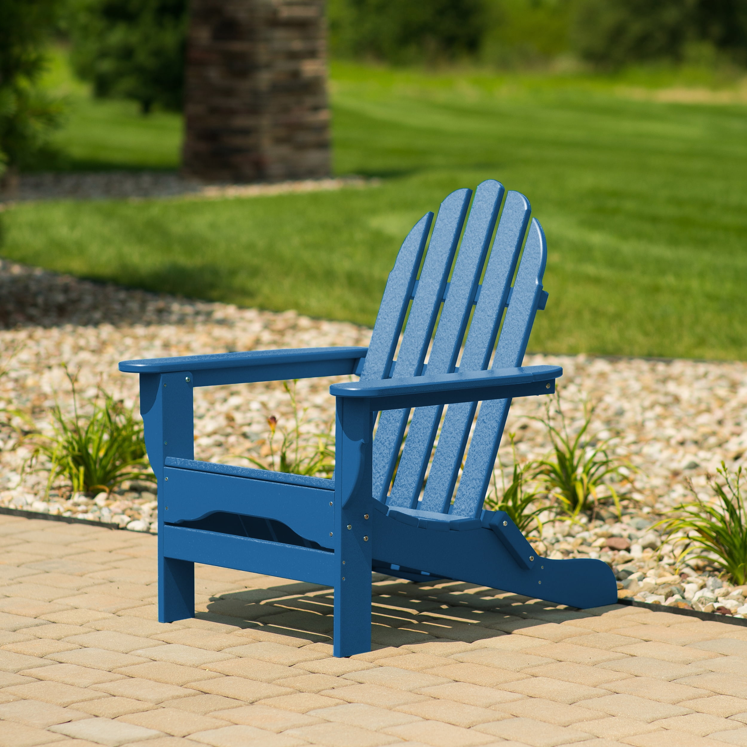 DuroGreen Adirondack Chairs Made With All-Weather Tangent lumber, Set of 2, Oversized, High End Classic Patio Furniture for Porch, Lawn, Deck, or Fire Pit, No Maintenance, USA Made, Royal Blue