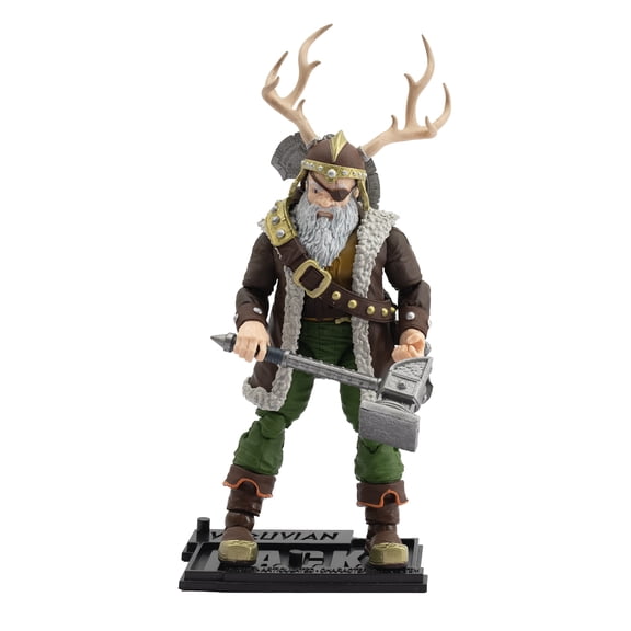 Boss Fight Studio Vitruvian H.A.C.K.S. Fantasy Series – Grimgrom, Dwarf Mercenary Action Figure - Highly Articulated Collectible & Customizable Figurine with Interchangeable Parts & Accessories - 1:1