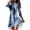 Dark Blue, variant on Bathing Suit Cover Up Women Swimsuit Dress Bikini Beach Tunic Top Crochet Women's Summer Casual Turn-down Collar Long Sleeve Printed Smock Buttons With Pocket Shirt Dresses Dark Blue M