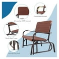 thumbnail image 4 of 2-Seat Porch Glider with HDPE Seat & Steel Frame - Outdoor Patio Bench for Backyard, Garden, or Porch - Black/Brown - 600lbs Capacity - Smooth Gliding & Ergonomic Design, 4 of 9