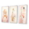 thumbnail image 3 of Designart "Vintage Pink Circular Geometric Harmony II" Modern Geometric Framed Wall Art Set Of 3 - Pink Abstract Frame Gallery Set For Office Decor, 3 of 6