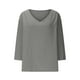 thumbnail image 4 of Vestidos Casuales Para Mujer, Blusas De Mujer De Moda Camiseta informal de lino liso con cuello en V para mujer, manga larga y cuello redondo, holgada, 4 of 7