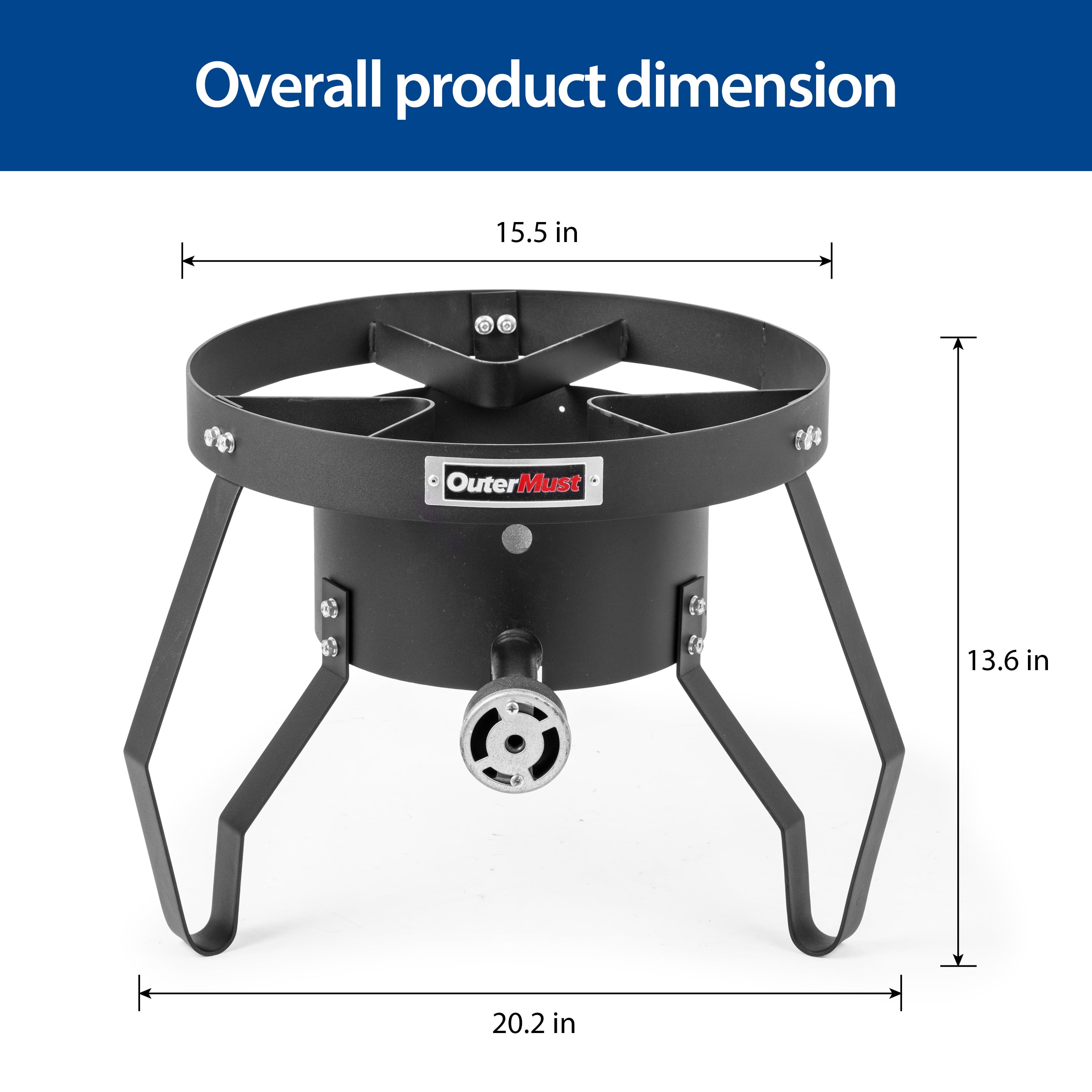 OuterMust 85,000 BTU Outdoor Propane Stove,Heavy Duty Single Burner Round Portable Camping Stove with 10 PSI Regulator