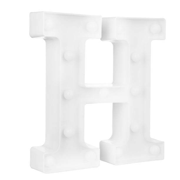 Eyfqtcs Alfabeto Letra Led Marquesina Señal Lámpara Boda Fiesta Decoración Noche Luz (H)