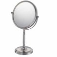 thumbnail image 1 of Aptations 866135 Recessed Base Free Standing Duble Sided Magnified Makeup Mirror, Brushed Brass, 1 of 1