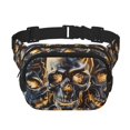 thumbnail image 1 of Easygdp Fiery Skull Trio Fanny Packs para Mujeres y Hombres, Bolsa de Cinturón, Bolsos de Cruz para Trabajo/Correr/Senderismo, 1 of 9