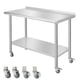 thumbnail image 1 of Yeshouse Mesa de acero inoxidable para preparación y trabajo con protector contra salpicaduras, mesa de cocina resistente con estante inferior ajustable y patas para restaurantes, hogares y hoteles, 1 of 7