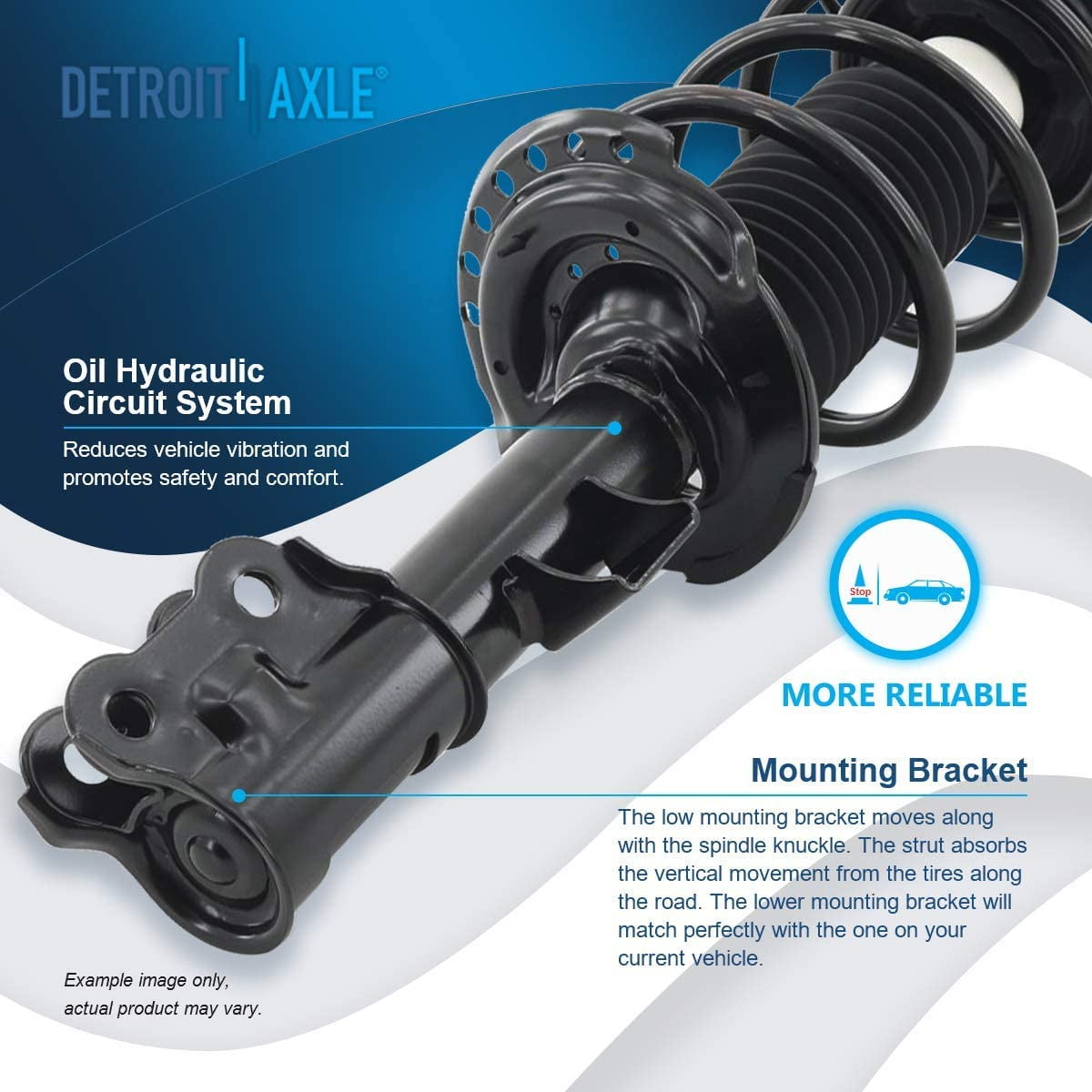 Detroit Axle - Front Struts  w/Coil Spring Assembly for 2011-2016 Hyundai Elantra SEDAN