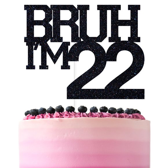 Brocha negra con purpurina ZACHAKO para decoración de tartas I'm 22 Happy 22nd