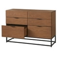 thumbnail image 4 of TMS Rosetti 6-Drawer Contemporary Dresser with Black Metal Framed Legs, Walnut, 4 of 7