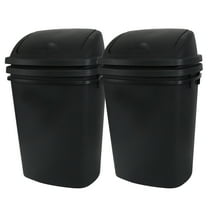 Yuright 40 L / 10 Gallon Swing Lid Trash Bins, 4 Pack Large Plastic Garbage Cans, Black