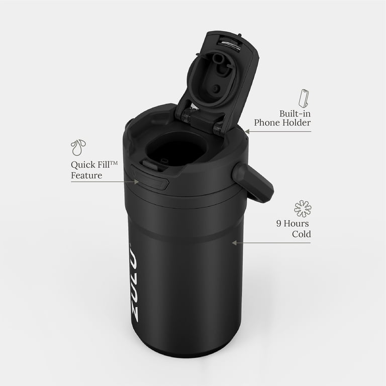 ZULU Scrimmage 64oz Water Bottle with Phone Holder, Black photo 4