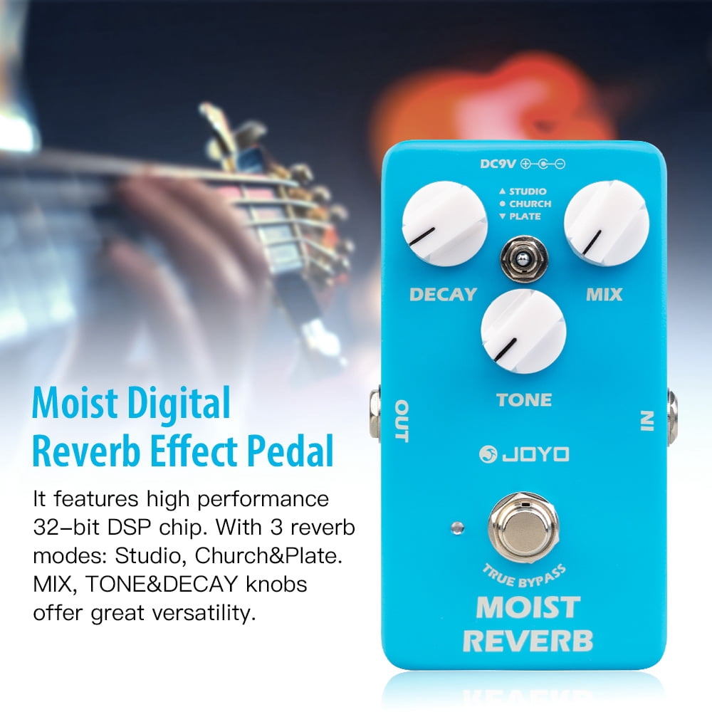JOYO JF-20 MOIST Aluminum Alloy Digital Reverb Guitar Effect Pedal, 3 Reverb Modes with True Bypass for Electric Guitar