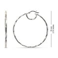 thumbnail image 4 of LeCalla 925 Sterling Silver Hypoallergenic Light-Weight Italian Diamond-Cut Click Top Large Hoop Earrings for Women and Teen 70MM, 4 of 7