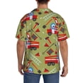 thumbnail image 3 of Balery Cartoon Fire Truck Camisa Casual de Manga Corta con Botones para Hombre, Texturizada, Estilo Cubano, para Playa, Verano-Large, 3 of 5