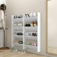 thumbnail image 4 of vidaXL 1/2x Wall Shoe Cabinets Gray Chipboard Organizer Rack Shelf Furniture, 4 of 159