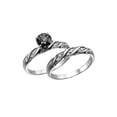 thumbnail image 1 of 2.10 CTW Black Diamond Ring 14K White Gold Wedding Set Engagement Rings Vintage Rings, 1 of 2