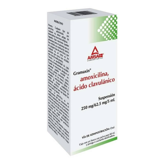 Gramaxin Amoxicilina 250 mg, Ácido Clavulánico 62.5mg polvo para 60 ml