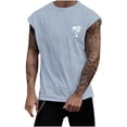 thumbnail image 4 of Beach Tank Tops for Men Coconut Tree Print Crewneck Sleeveless Shirt Hawaii Tropical Vacation Mens Tanks, 4 of 4