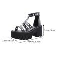 thumbnail image 4 of 1 par hueco anillo de metal sandalias de tacón alto de la moda de la moda de las sandalias de la dama de punta abierta, 4 of 5