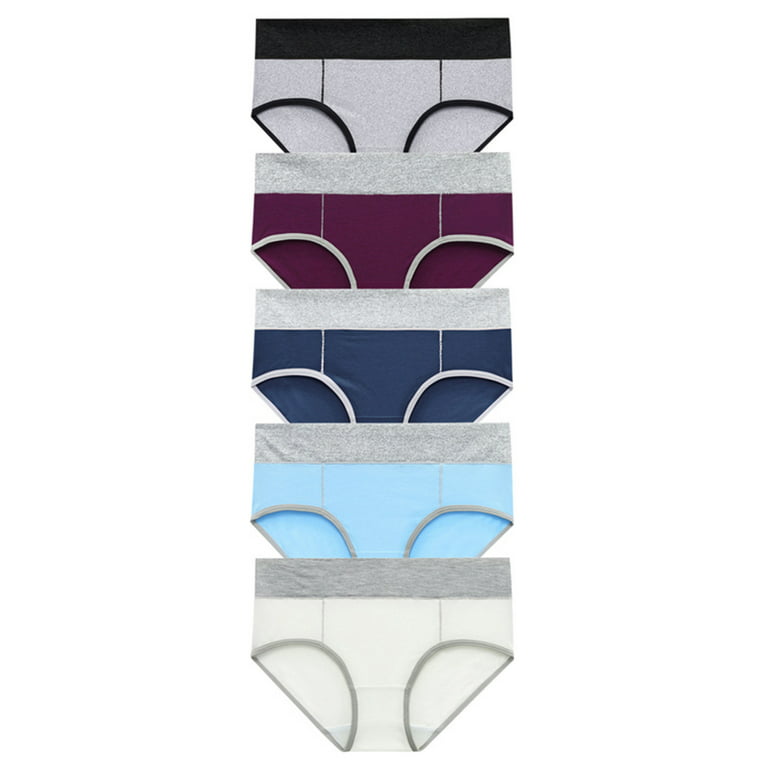 Efsteb 5 Pack Womens Underwear Cotton Briefs Lingerie Comfortable  Breathable Solid Color Patchwork Briefs Underwear Knickers Panties  Multicolor