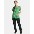 thumbnail image 5 of Dr. Seuss Women's Holiday Scrub Top with Short Sleeves, Sizes S-3XL, 5 of 5