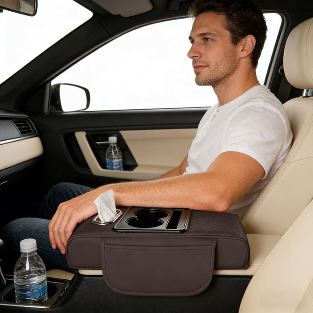 Ainf 2026 Center Console Cover 4 In 1 Center Armrest Cushion With Cup Holder & Phone Holder Universal Armrest Storage Protector For Vehicles (7 Styles)