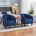thumbnail image 3 of Renwick Modern Upholstered Tub Chair, Set of 2, Navy Blue Velvet, 3 of 11