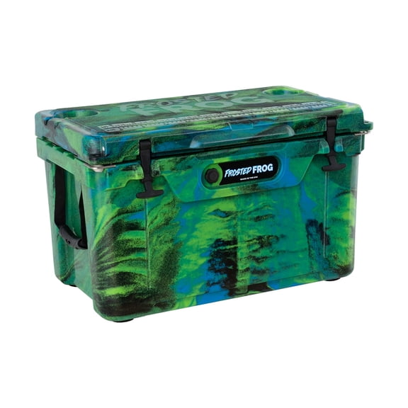 USA Made Frosted Frog Blue Black and Green 45 Quart Ice Chest Heavy Duty High Performance Roto-Molded Cooler