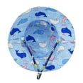thumbnail image 4 of LNMQLPDBS Toddler Bucket Hats Pattern Print Summer Sun Protective Beach Hats with Chin Strap Baby Shade Hat Wide Brim Outdoor Camping Hat Fisherman Hat for Boys Girls Dark Blue 2-3 Years, 4 of 5