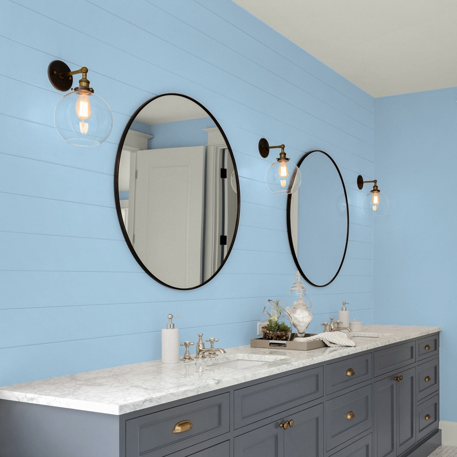 Glidden Glidden Kitchen Bath and Laundry Blue Bows / Blue, Eggshell Interior Paint with Primer, 1 Gallon