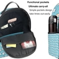 thumbnail image 5 of Lsque Cartoon Teeth Pattern Backpack – School Travel Canvas Daypack with Ergonomic Padded Straps, Multiple Compartments & Leather Handle, 5 of 5