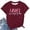 Wine, variant on Kingdiese Women's Fashion Casual Gradient Printed Short Sleeved Round Neck T Shirt Top Summer Short Sleeve, Size L