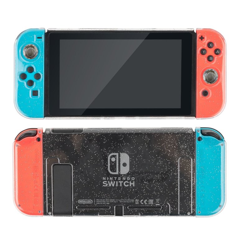 Nintendo switch lite clear deals glitter case