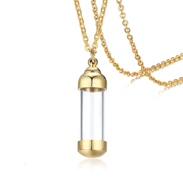 Colliers Tube Creux Pendentifs Commémoratifs en Acier Inoxydable Bijoux Unisexes