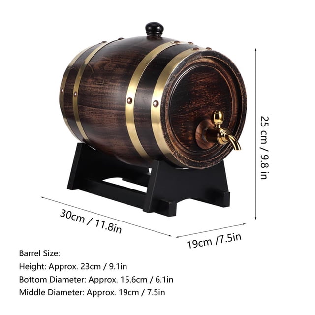Avec Robinet Tonneau de Vin en Chêne Durable, Tonneau de Cognac, pour Boissons de Vin Rouge