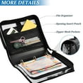thumbnail image 4 of 3 Ring Zipper Binder with Shoulder Strap Waterproof Trapper Keeper 2 Inch D-Ring 500 Sheets Capacity White Black Marble Texture, 4 of 8